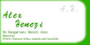 alex henczi business card